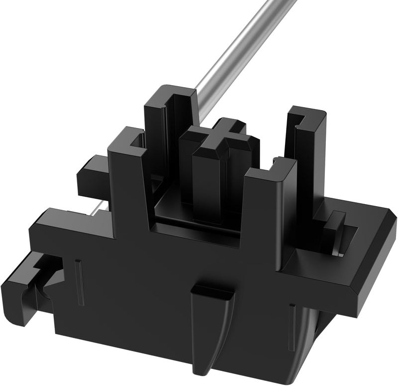 DUROCK Plate Mount Stabilizer V3, Innovative Pre-Clipped Stem for Minimum Wire Wobble 2U 6.25U 7U Keyboard Stabilizers (V3 Black Silver 80% Kit) - Image 2